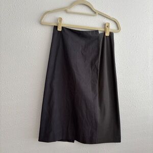 Jil Sander Vintage 90s Asymmetrical Mix Cotton Grey Midi Pencil Skirt